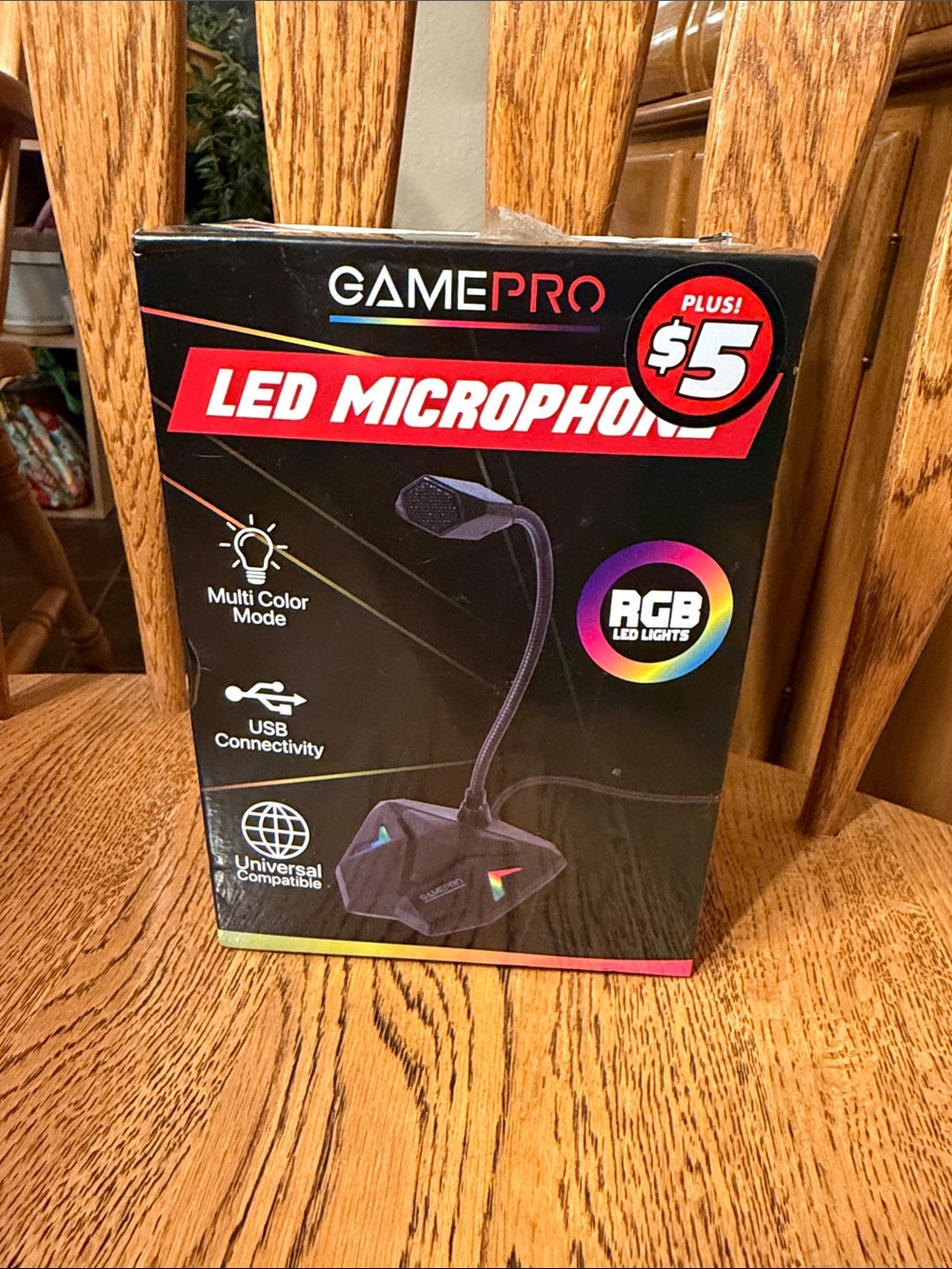 LED USB Microphone with RGB Lighting - Black